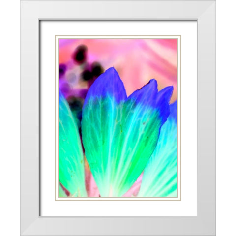Green Leaves II White Modern Wood Framed Art Print with Double Matting by Grayscale