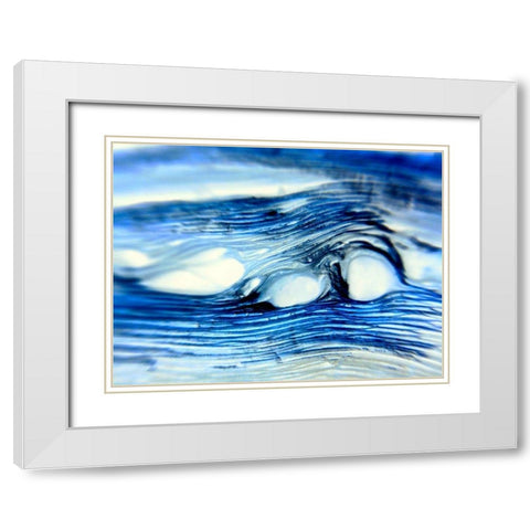 Blue Knots II White Modern Wood Framed Art Print with Double Matting by Grayscale