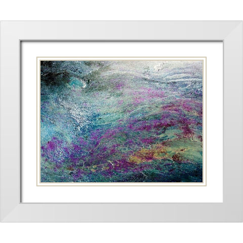 Turquoise Sediments White Modern Wood Framed Art Print with Double Matting by Grayscale