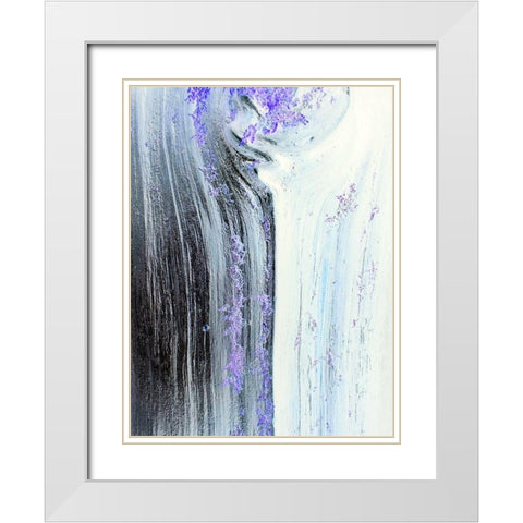 Liquid Silver White Modern Wood Framed Art Print with Double Matting by Grayscale