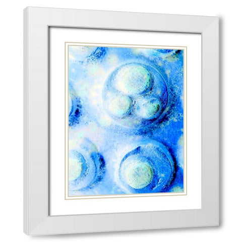 Blue Cells I White Modern Wood Framed Art Print with Double Matting by Grayscale