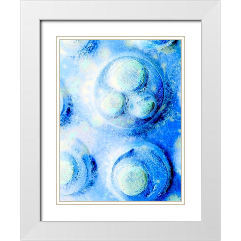 Blue Cells I White Modern Wood Framed Art Print with Double Matting by Grayscale