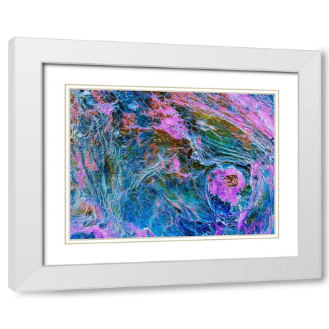 Lava Storm II White Modern Wood Framed Art Print with Double Matting by Grayscale