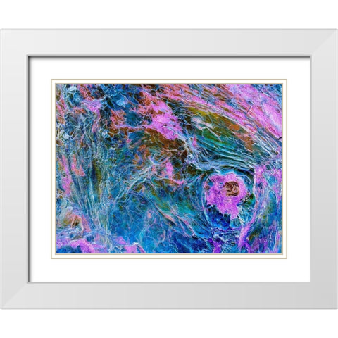 Lava Storm II White Modern Wood Framed Art Print with Double Matting by Grayscale