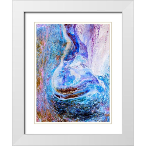 Lava Storm III White Modern Wood Framed Art Print with Double Matting by Grayscale