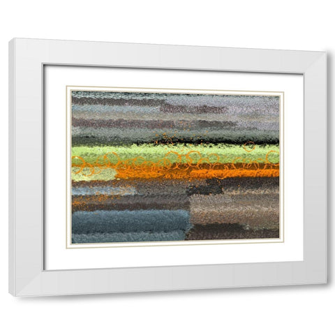 Paint Stripes I White Modern Wood Framed Art Print with Double Matting by Grayscale