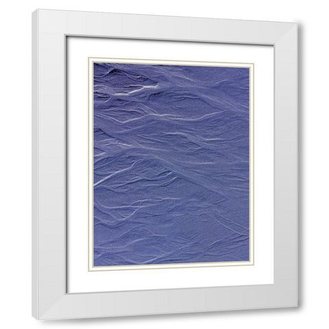 Blue Fibers I White Modern Wood Framed Art Print with Double Matting by Grayscale