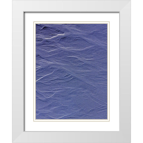 Blue Fibers I White Modern Wood Framed Art Print with Double Matting by Grayscale