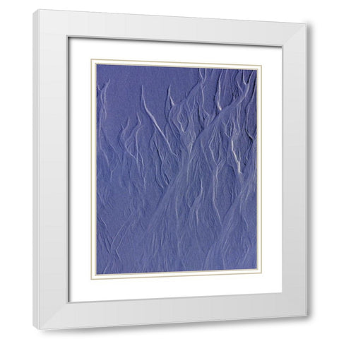 Blue Fibers II White Modern Wood Framed Art Print with Double Matting by Grayscale