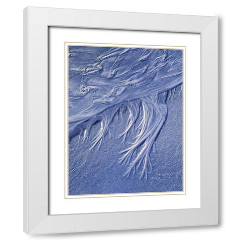 Blue Fibers III White Modern Wood Framed Art Print with Double Matting by Grayscale