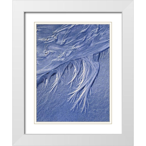 Blue Fibers III White Modern Wood Framed Art Print with Double Matting by Grayscale