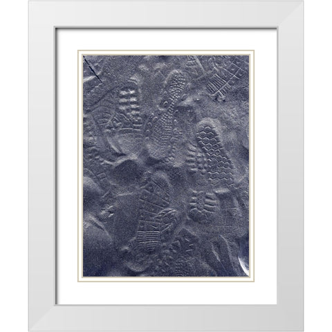 Sand Prints I White Modern Wood Framed Art Print with Double Matting by Grayscale