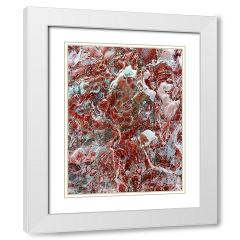 Red Texture I White Modern Wood Framed Art Print with Double Matting by Grayscale