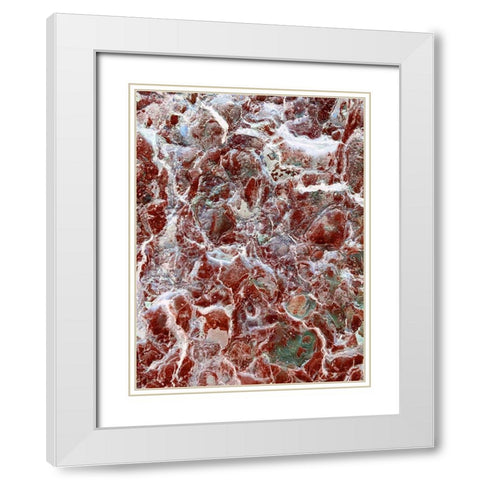 Red Texture II White Modern Wood Framed Art Print with Double Matting by Grayscale