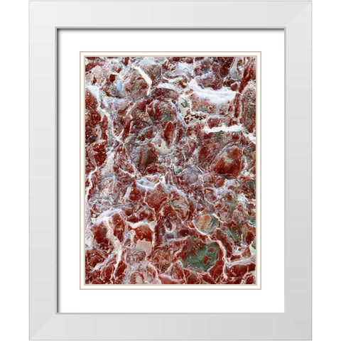 Red Texture II White Modern Wood Framed Art Print with Double Matting by Grayscale
