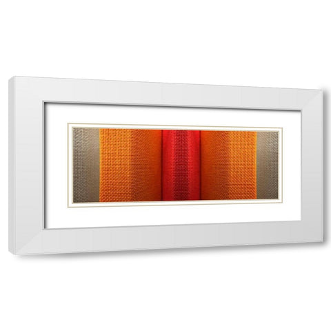 Fabric XVI White Modern Wood Framed Art Print with Double Matting by Grayscale