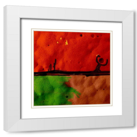 Texture Block Ib White Modern Wood Framed Art Print with Double Matting by Grayscale