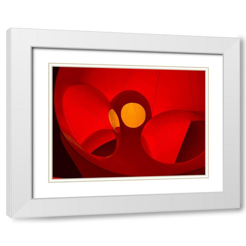 Red Curves I White Modern Wood Framed Art Print with Double Matting by Grayscale
