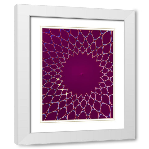 Purple Diamonds I White Modern Wood Framed Art Print with Double Matting by Grayscale