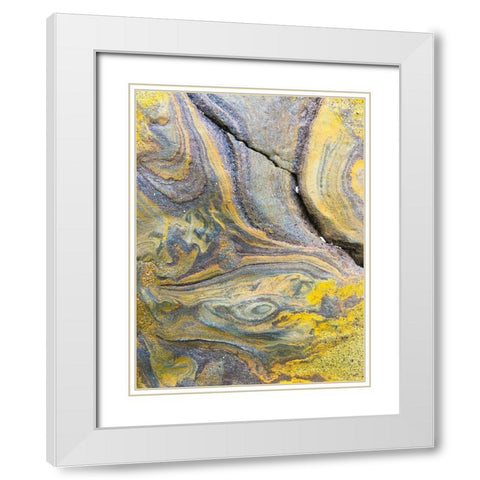 Eroded Sandstone I White Modern Wood Framed Art Print with Double Matting by Grayscale