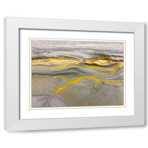 Eroded Sandstone III White Modern Wood Framed Art Print with Double Matting by Grayscale