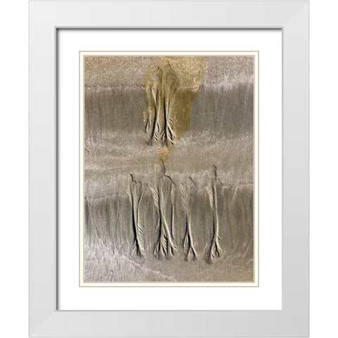 Wet Sand IX White Modern Wood Framed Art Print with Double Matting by Grayscale