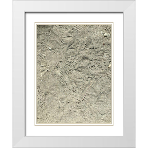 Sand Prints I White Modern Wood Framed Art Print with Double Matting by Grayscale