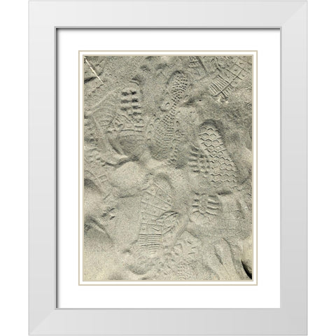 Sand Prints III White Modern Wood Framed Art Print with Double Matting by Grayscale