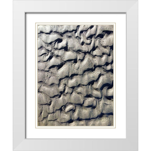 Sand Prints V White Modern Wood Framed Art Print with Double Matting by Grayscale