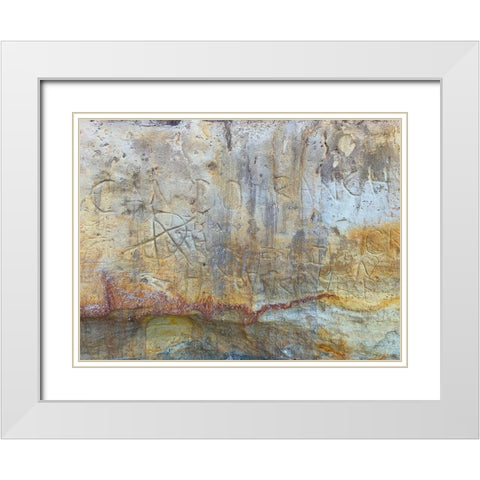 Sand Wall V White Modern Wood Framed Art Print with Double Matting by Grayscale