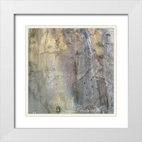 Sand Wall VII White Modern Wood Framed Art Print with Double Matting by Grayscale