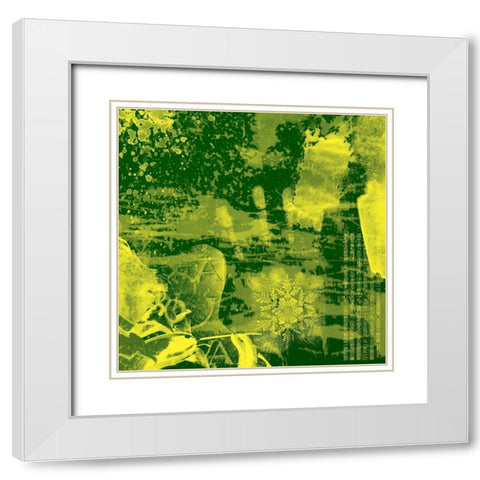 Collage Blocks III White Modern Wood Framed Art Print with Double Matting by Grayscale