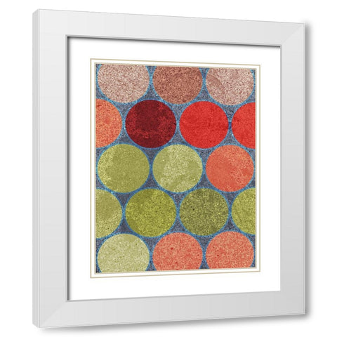Circle Textures I White Modern Wood Framed Art Print with Double Matting by Grayscale