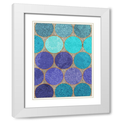Circle Textures II White Modern Wood Framed Art Print with Double Matting by Grayscale