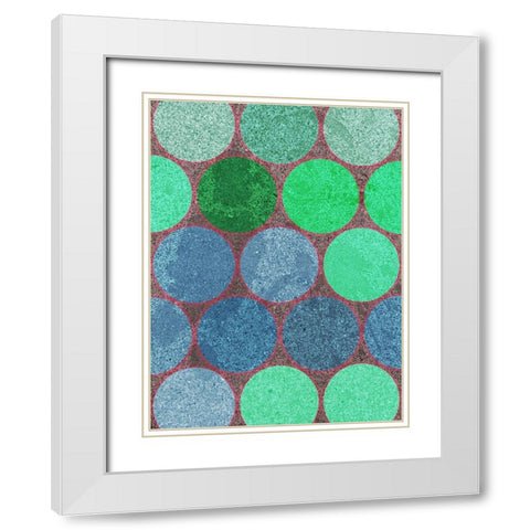 Circle Textures III White Modern Wood Framed Art Print with Double Matting by Grayscale