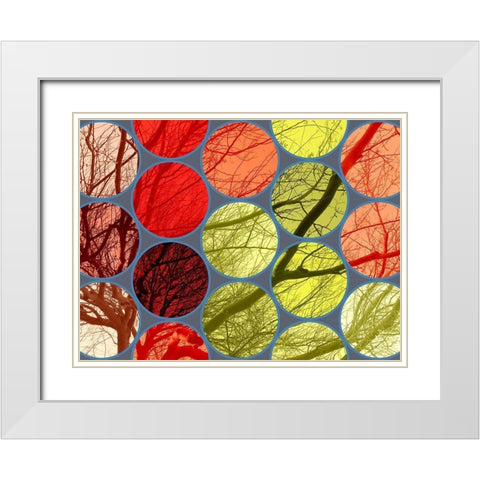 Circle Textures IV White Modern Wood Framed Art Print with Double Matting by Grayscale