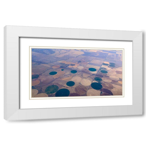 Crop Circles I White Modern Wood Framed Art Print with Double Matting by Grayscale