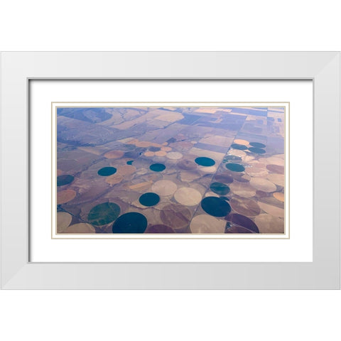 Crop Circles I White Modern Wood Framed Art Print with Double Matting by Grayscale