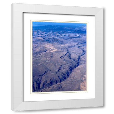 Wind Farm I White Modern Wood Framed Art Print with Double Matting by Grayscale