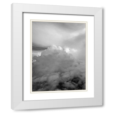 Cloudy Sky V White Modern Wood Framed Art Print with Double Matting by Grayscale