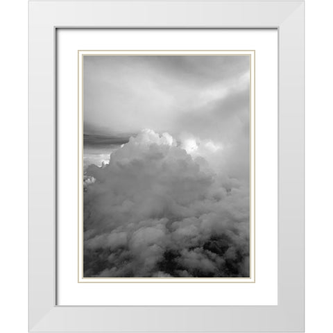 Cloudy Sky V White Modern Wood Framed Art Print with Double Matting by Grayscale