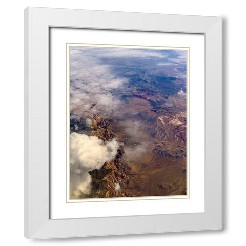 Las Vegas Mountains White Modern Wood Framed Art Print with Double Matting by Grayscale