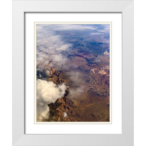 Las Vegas Mountains White Modern Wood Framed Art Print with Double Matting by Grayscale