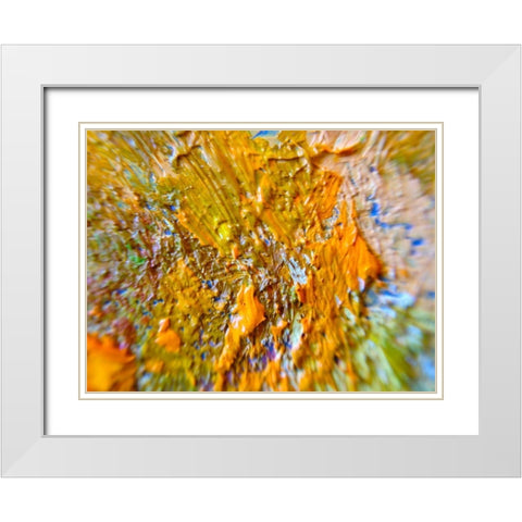Paint Closeup I White Modern Wood Framed Art Print with Double Matting by Grayscale