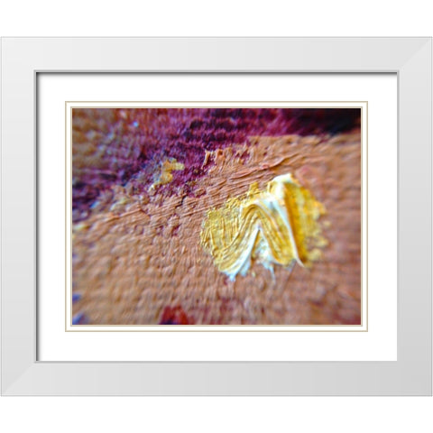 Paint Closeup II White Modern Wood Framed Art Print with Double Matting by Grayscale