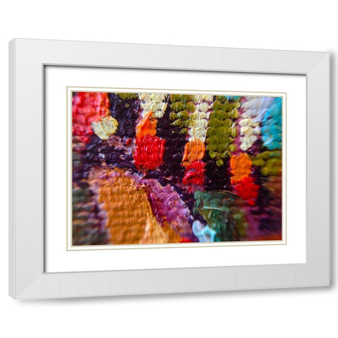 Paint Closeup VI White Modern Wood Framed Art Print with Double Matting by Grayscale