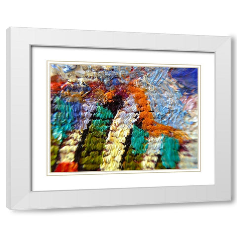Paint Closeup VII White Modern Wood Framed Art Print with Double Matting by Grayscale