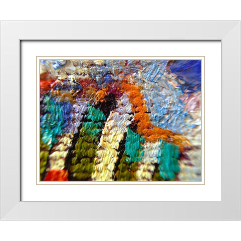 Paint Closeup VII White Modern Wood Framed Art Print with Double Matting by Grayscale