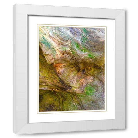 Bark Lava II White Modern Wood Framed Art Print with Double Matting by Grayscale