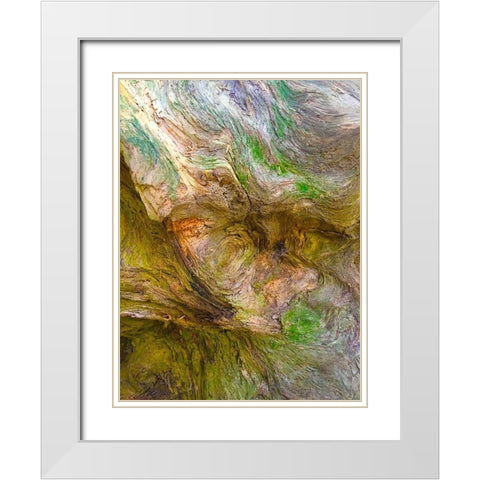 Bark Lava II White Modern Wood Framed Art Print with Double Matting by Grayscale